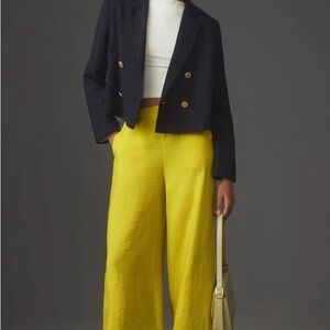 Chic Yellow Wide-Leg Trousers